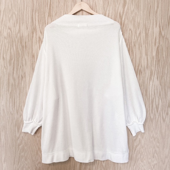 Free People Oversized Waffle Knit Thermal Long Sleeve Tunic Top - Picture 4 of 6